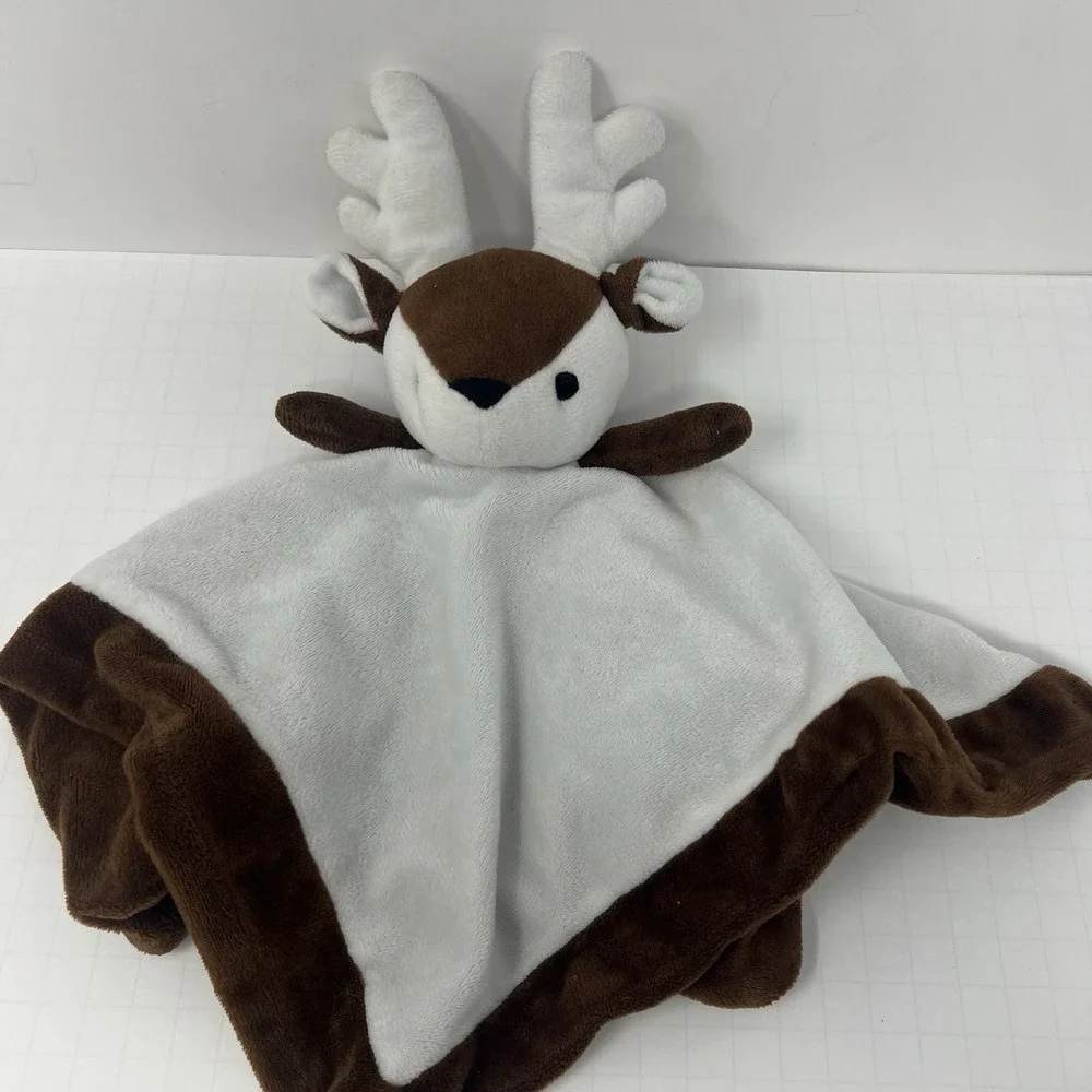 Reindeer Lovey Security lovies Brown White Plush Baby Comfort Toy 12x13